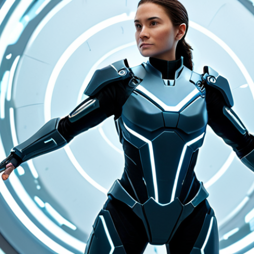 Home 7 A professional, stylized hero character with a gender-neutral appearance, fully clothed in a sleek, futuristic, modest combat suit. The character stands in a natural, powerful pose with subtle digital energy effects emanating around them, symbolizing a power upgrade and transcendence. The background is a minimalist, high-tech interface with glowing abstract lines, suggesting data processing or a game's upgrade screen. Professional photography, high resolution, soft studio lighting, safe for work, appropriate content, perfect anatomy, correct proportions, natural pose, well-formed hands, proper finger count, natural body proportions, professional, family-friendly.